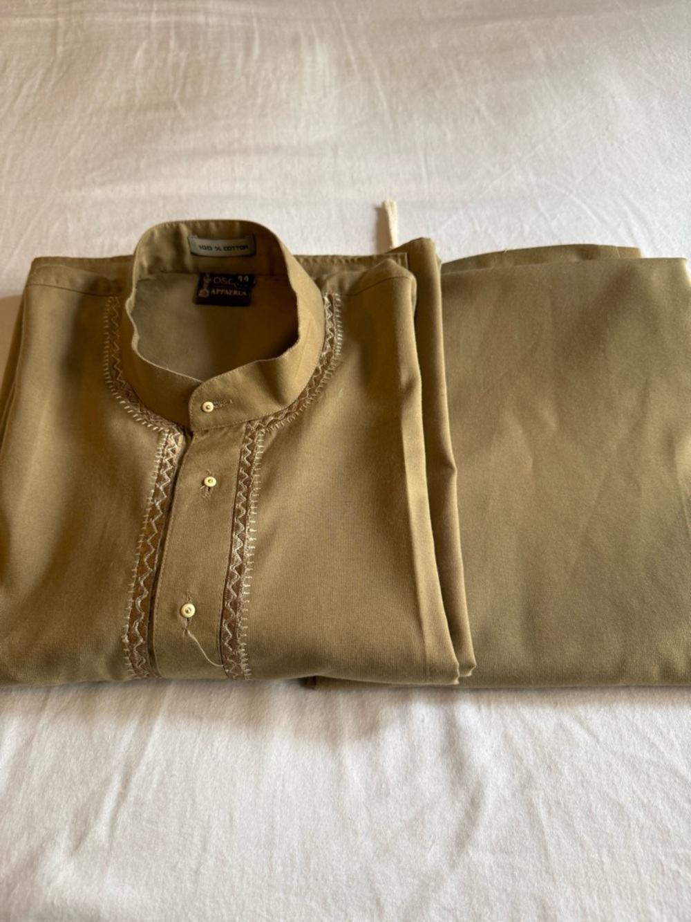 Ethnic Indian Punjabi Traditional Embroidered Kurta Set in Olive Brown